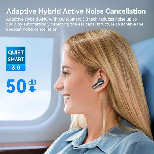 LX INDIA Earbuds EarFun Air Pro 4 Hybrid Adaptive Noise Canceling Wireless In-Ear Earbuds Bluetooth,2024 Vgp Goal Award ,52H Playtime,Bt5.4 (Black)