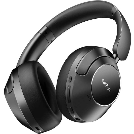 LX INDIA Headphones and Headsets EarFun Wave Pro Active Noise Canceling Headphones, Wireless Over Ear Bluetooth Headphones , Custom EQ, (Silver Black)