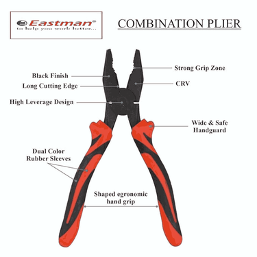 LXINDIA pliers Eastman 8inch CRV Steel Combination Plier with Anti Rust properties