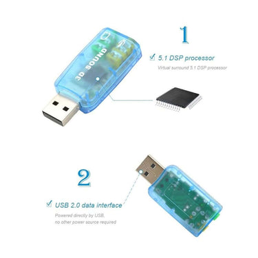 LXINDIA Sound Card echnotech 3D Virtual USB Audio Controller Sound Card (Integrated 2 Channel)