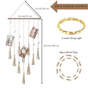 LXINDIA photo frame ecofynd Tokyo Macrame Picture Organizer with 20 Wooden Clips and Fairy LED String Lights