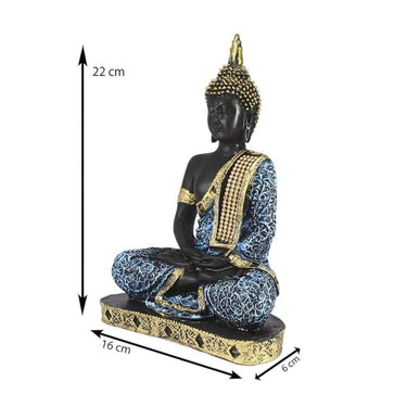 LXINDIA Show Piece eCraftIndia Buddha Showpiece Polyresin (22cm x 16 cm x 6 cm) Blue