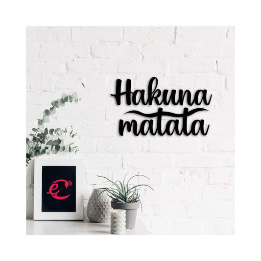 LXINDIA Wall Hanging eCraftIndia Hakuna Matata Black Mdf Engineered Wooden Wall Art or Hanging Cutout