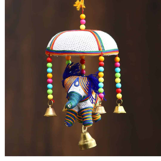 LXINDIA Show Piece eCraftIndia Handcrafted Decorative Elephant Hanging Bells