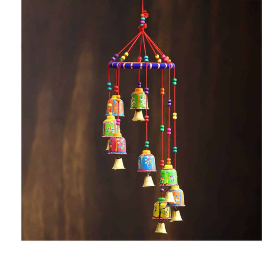 LXINDIA Wall Hanging eCraftIndia Handcrafted Decorative Hanging Bells (STRBEL500 A)