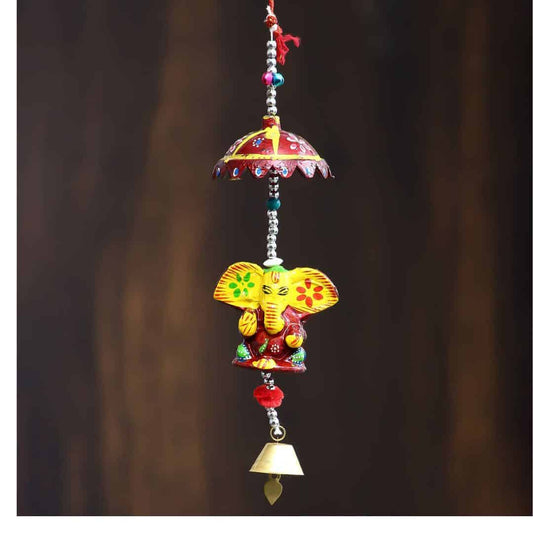 LXINDIA Wall Hanging eCraftIndia Handcrafted Decorative Lord Ganesha Wall Hanging Bell