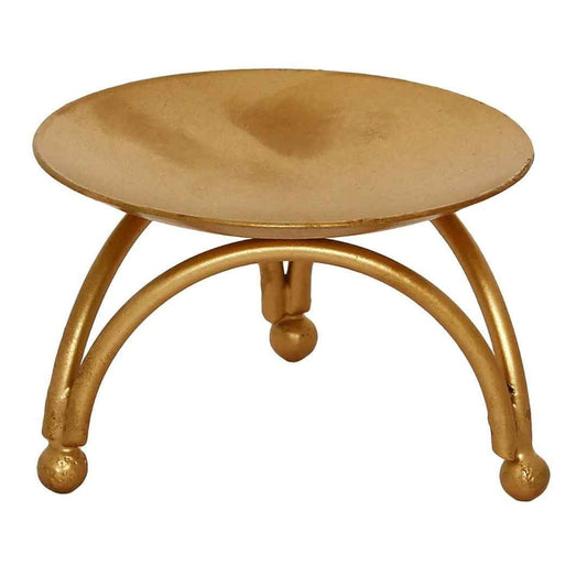 LX INDIA Candle Holders eCraftIndia Handcrafted Golden Metal Tea Light Candle Holder Stand