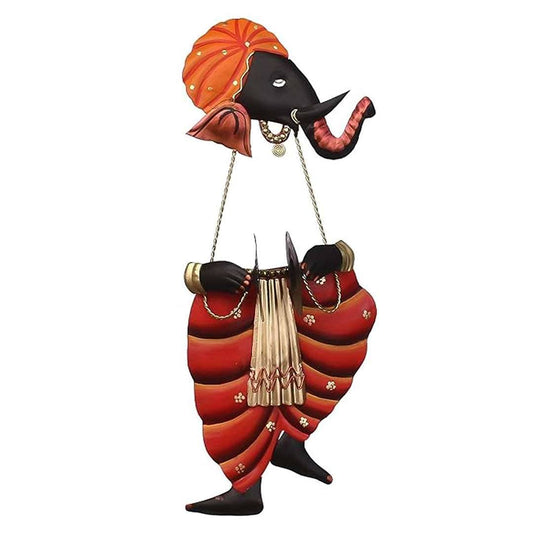 LXINDIA Wall Hanging eCraftIndia Lord Ganesha Playing Manjeera Wall Hanging