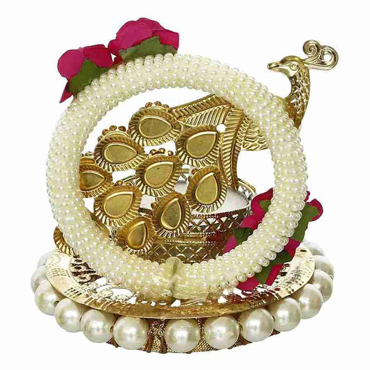 LX INDIA Candle Holders eCraftIndia Metal Peacock Floral Decorative Tea Light Candle Holder