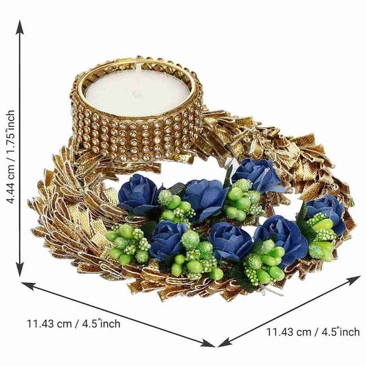 LX INDIA Candle Holders eCraftIndia Multicolor Floral Handcrafted Decorative Tea Light Candle Holder