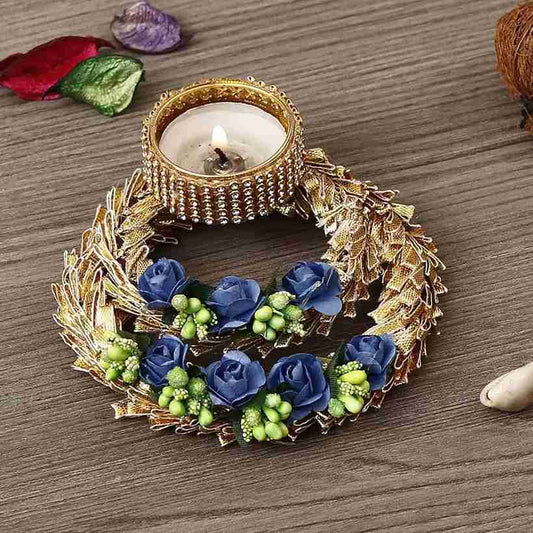 LX INDIA Candle Holders eCraftIndia Multicolor Floral Handcrafted Decorative Tea Light Candle Holder