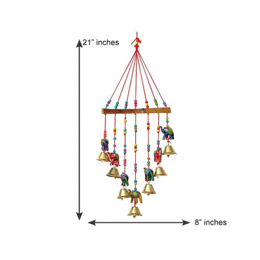 LXINDIA Wall Hanging eCraftIndia Multicolour Handcrafted Decorative Seven Elephant Wall Hanging