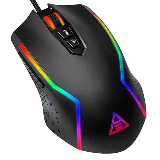 LX INDIA Mouse EKSA EM100 Chroma RGB 6 Gaming Mouse Wired Ergonomic (Classic Black)