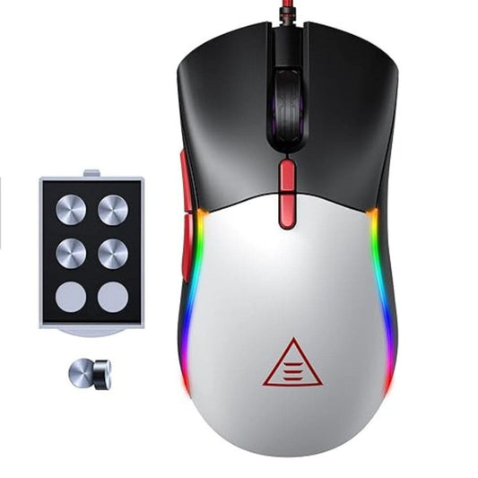 LX INDIA Mouse EKSA EM200 Gaming Mouse Wired, USB Mice with 13 RGB Backlit (Black and White)