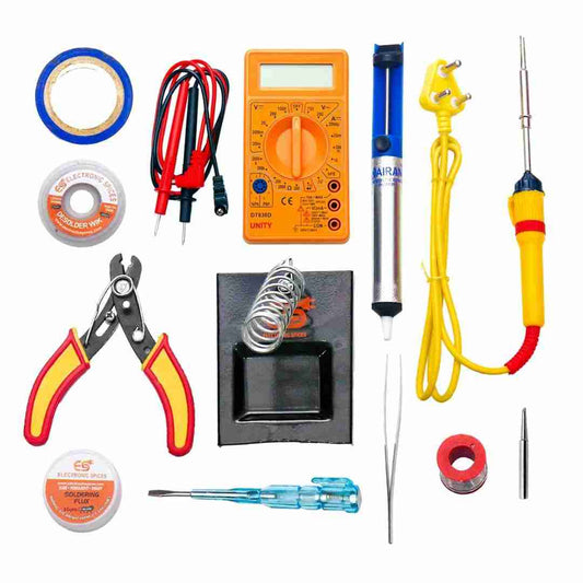 LX INDIA soldering iron Electronic Spices (12 in 1) starter kit 25watt soldering iron