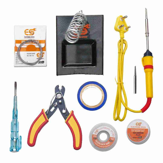 LX INDIA soldering iron Electronic Spices (9 in 1) Soldering Iron Starter Kit 25watt Iron