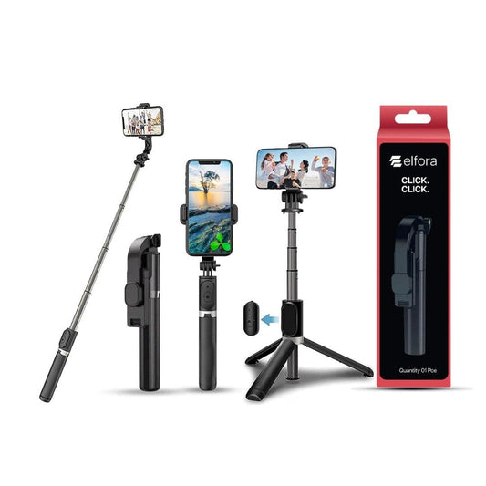 LXINDIA Selfie Sticks Elfora Bluetooth Selfie Stick Tripod Stand 90cm