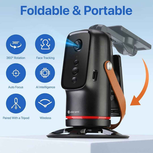 LX INDIA handed gimbal & stabilizer eller santé® Ai Powered Auto Face Tracking Tripod 360° Rotation Selfie Stand Mobile Holder for Smart Video Shoot Gimbal Stabilizer