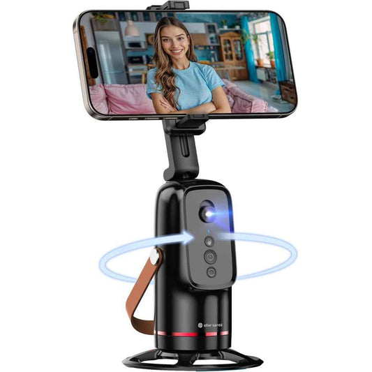 LX INDIA handed gimbal & stabilizer eller santé® Ai Powered Auto Face Tracking Tripod 360° Rotation Selfie Stand Mobile Holder for Smart Video Shoot Gimbal Stabilizer