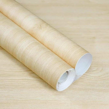 LXINDIA Wallpaper Elton Maple Wood Grain Self Adhesive Waterproof Wallpaper (Beige)