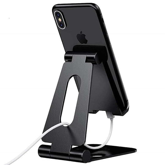 LX INDIA charging stand ELV Aluminum Adjustable Mobile Phone Foldable Holder Tabletop Stand (Black)