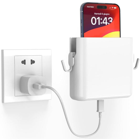 LX INDIA charging stand ELV Direct Wall Mounted Mobile Holder Case  (White) -Pack of 2