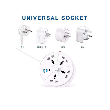 LXINDIA extension board EMBOX Rotary Extension Board with USB C and USB A with Universal Sockets with Indicator 5 mtr Extension Cord