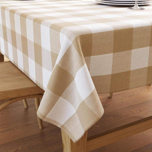 LXINDIA Table Cloth Encasa XO Cotton Rectangular Table Cloth (Buffalo Blue Checks)