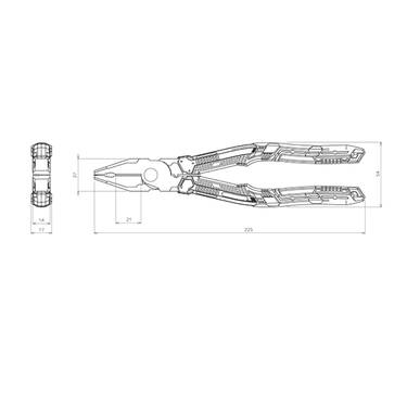 LXINDIA pliers Engineer PZ78 Side Cutting Pliers with Unique Screw Removal Jaws