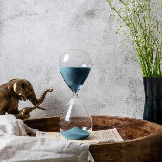 LX INDIA Sand Timers Enhabit Oslo Hourglass Timer , Teal Blue (Medium)