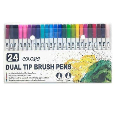 LXINDIA Sketch Pen eS³kube Dual Tip Brush Marker Fine Liner Sketch Pens