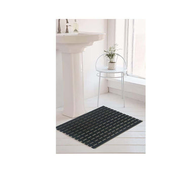 LXINDIA mats Eurotex  Bathtub Mat Plastic Stripped Rubber Base (46cm x 61cm) Black