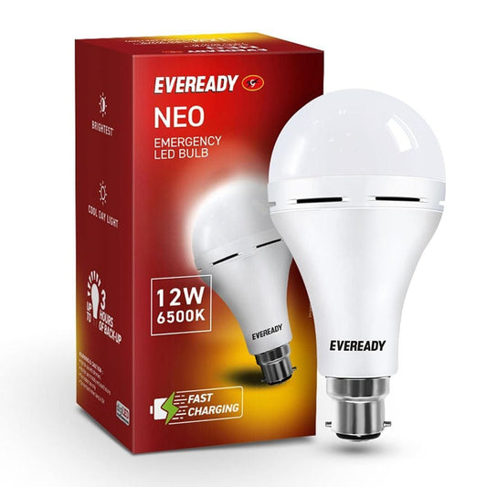 LX INDIA smart bulb Eveready 12W Emergency Inverter LED Bulb, Cool Day Light (6500K), Rechargeable Bulb with 3 Hours Backup, Ideal for Powercuts, Energy Efficient, B22 Base, Pack of 1