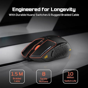 LX INDIA Mice EvoFox Ultra Value Series Phantom 2 Gaming Mouse Black