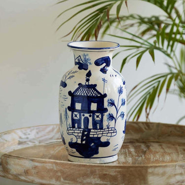 LXINDIA vases ExclusiveLane 'Japanese Hut' Decorative Ceramic Vases (9.6 Inches)