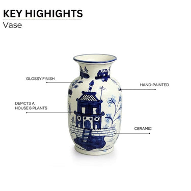 LXINDIA vases ExclusiveLane 'Japanese Hut' Decorative Ceramic Vases (9.6 Inches)