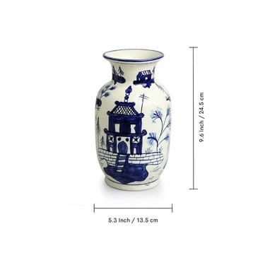 LXINDIA vases ExclusiveLane 'Japanese Hut' Decorative Ceramic Vases (9.6 Inches)