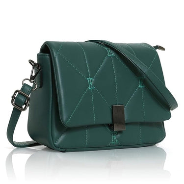 LX INDIA Bag Green EXOTIC Quilted Flip Lock Detachable Shoulder Strap