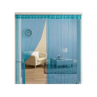 LXINDIA Curtains Exporthub 1 Piece Beautiful Polyester Door Threads String Curtain  7ft Aqua Blue (EHSPR617 74)