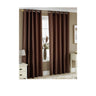 LXINDIA Curtains Exporthub Plain 2 Piece Eyelet Polyester Door Curtain Set 7ft Brown