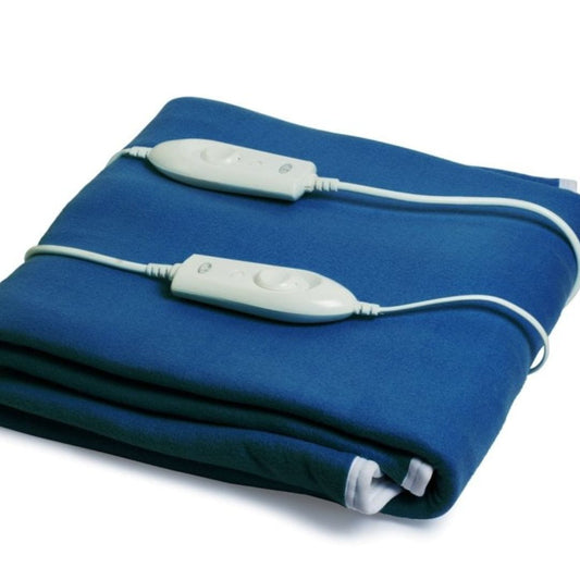 LXINDIA Electric Blanket Expressions Polyester Blend Electric Bed Warmer Dark Blue