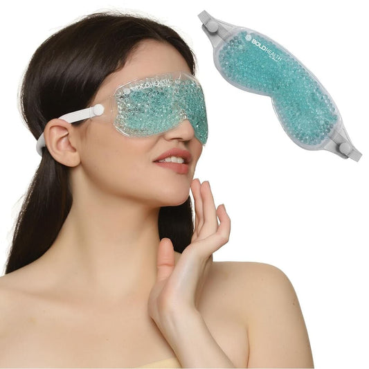 LX INDIA Eye Mask Eye Mask with Cooling Gel for Dark Circles, Eye Cooling Gel Pad Stretchable for Eye Relaxing, Sleeping - Blue Pack of 2