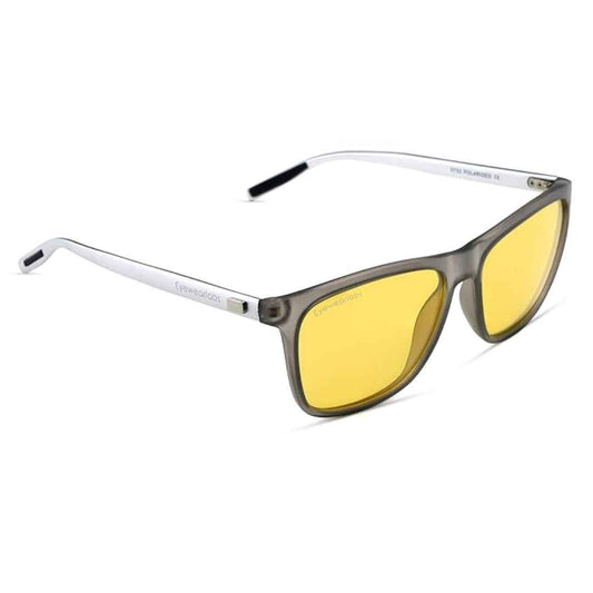 LX INDIA Smart Glasses Barley Yellow Night Vision Eyewearlabs OKNO | Polarized Full Rim Rectangular Branded Stylish Sunglasses For Men & Women