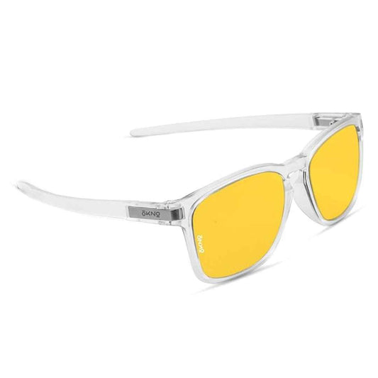 LX INDIA Smart Glasses crystal white Eyewearlabs OKNO | Polarized Full Rim Square Branded Stylish Sunglasses For Men & Women CRYSTAL