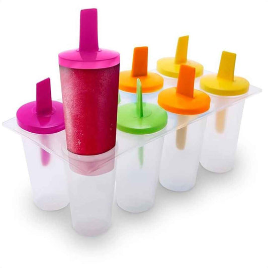 LX INDIA Ice cream makers and Moulds EYUVAA LABEL Ice Cream Moulds Tray with Reusable Stick  (Multicolor, Pack of 1)