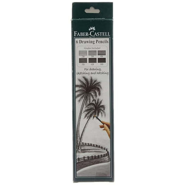 LXINDIA Pencil Faber Castell Graded Drawing Pencil Pack of 6 (Black)