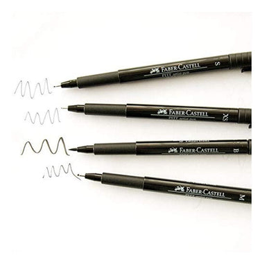 LXINDIA Pens Faber Castell Pitt Artist Fine Point Pen Set (Pack Of 4 Black S F M B)