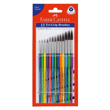 LXINDIA Painting Brush Faber Castell Tri Grip Brush Round Pack of 13 (Assorted)