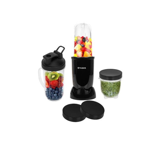 LX INDIA Juice Blender Faber Sportz Blender FSB 3-in-1 Nutrifit Nero|Mixer Grinder Blender|400W|100% Copper Motor, 3 PC Jar 500ML+300ML+500ML Mug