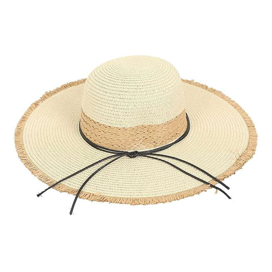 LX INDIA Caps and Hats FabSeasons Chic Foldable Women's Sun Hat - Stylish Wide Brim Beach Cap for Summer Sun Protection